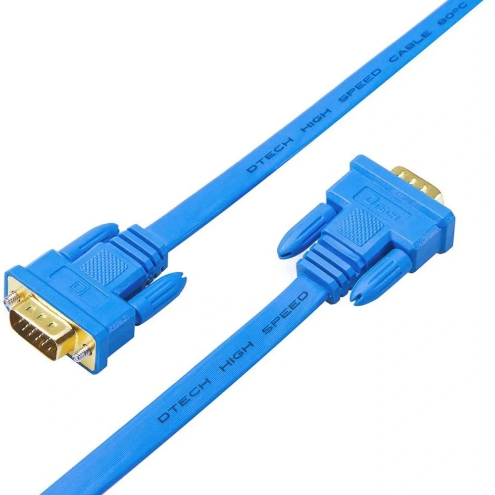 DTECH 65ft Extra Long VGA Cable Male to Male 15 Pin Connector Flat SVGA Cord